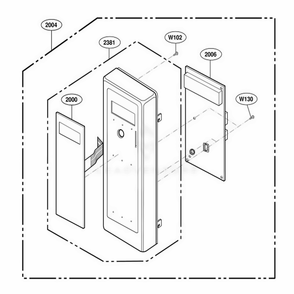 Control Panel Parts Diagram and Parts List for RFS12SW2A ASTESUB LG Range