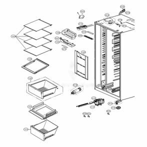 Refrigerator Compartment Diagram and Parts List for LSXS26336S ASTCNA3 LG Refrigerator