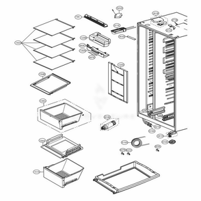 Refrigerator Compartment Diagram and Parts List for LSXC22396D ASBCNA2 LG Refrigerator