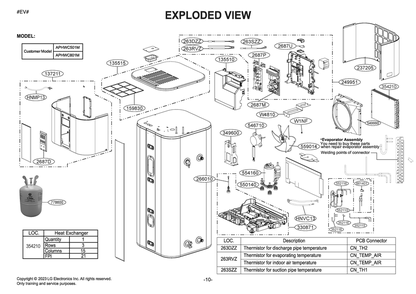 Diagram 1 Diagram and Parts List for APHWC801M ACUGEUS LG Air Conditioner