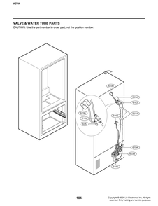 Valve And Water Tube Parts Diagram and Parts List for LFXC22526S ASTCNAB LG Refrigerator