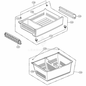 Freezer Parts Diagram and Parts List for 71033 ASTCSE0 LG Refrigerator