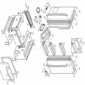 Door Parts Diagram and Parts List for 79763 AST1SEF LG Refrigerator