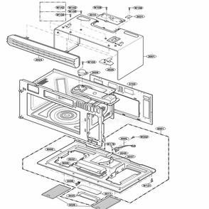 Oven Cavity Parts Diagram and Parts List for 80822 AWHESEA LG Wall Oven