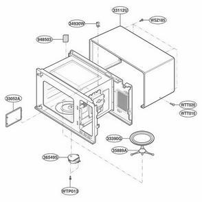 Oven Cavity Parts Diagram and Parts List for KCMS145JBT1 AB6EKAD LG Range