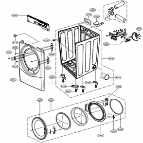 Cabinet And Door Assembly: Electric Type Diagram and Parts List for DLE3170W ABWEEUS LG Dryer