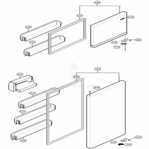 Door Parts Diagram and Parts List for LTCS24223D ASBCNA2 LG Refrigerator