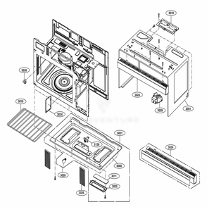 Oven Cavity Parts Diagram and Parts List for LMV1831ST CSBELGA LG Microwave Oven Combo