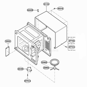 Oven Cavity Parts Diagram and Parts List for JES1451BJ CBKEGEU LG Range