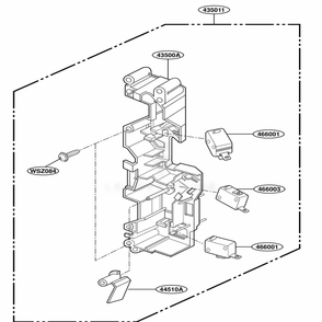 Latch Board Parts Diagram and Parts List for MH7130XEB1 B1EWRP LG Range