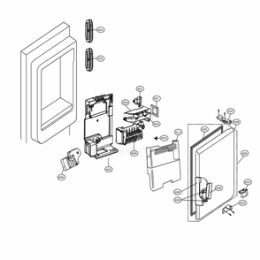 Ice Maker And Ice Bin Parts Diagram and Parts List for LSFXC2496D ASBCNA1 LG Refrigerator