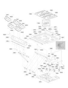 Cooktop Parts Diagram and Parts List for LDG4315ST  LG Range