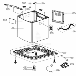 Outer Case Assembly Diagram and Parts List for WT5680HVA ASSEEUS LG Washer