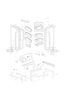 Door Parts Diagram and Parts List for LFXC24726S 01 LG Refrigerator