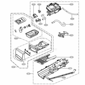 Panel Drawer Assembly And Guide Assembly Diagram and Parts List for DLGX4271V ASSEEUS LG Dryer