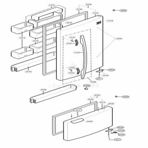 Door Parts Diagram and Parts List for 65204 ABICSEA LG Refrigerator