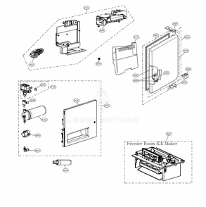 Ice Maker And Ice Bin Parts Diagram and Parts List for LRFVC2406D ASBCNA0 LG Refrigerator