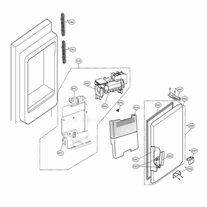 Ice Maker And Ice Bin Parts Diagram and Parts List for LMXS28626D ASBCNA2 LG Refrigerator