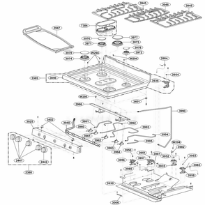 Part Location Diagram of AGM73689604 LG Knob Kit of 5 - Stainless Steel