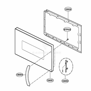 Door Parts Diagram and Parts List for SCA2000BBB ABKEGEU LG Range