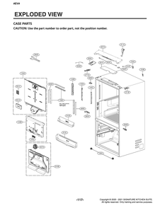 Case Parts Diagram and Parts List for GR-J248FSYM ASTCNA0 LG Refrigerator