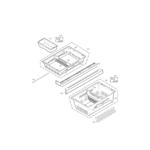 Freezer Compartment Diagram and Parts List for LMX30995ST 00 LG Refrigerator