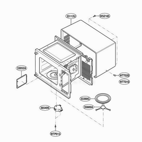 Oven Cavity Parts Diagram and Parts List for MT4140SKQ AWHEWRP LG Range