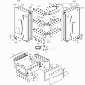 Door Parts Diagram and Parts List for 77552 ASWCSEF LG Refrigerator