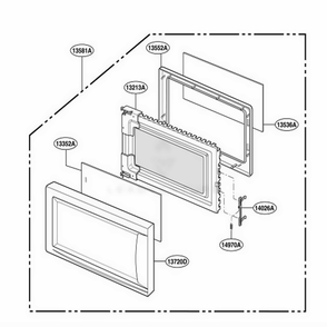 Door Parts Diagram and Parts List for MT4078SPB CB1EWRP LG Range