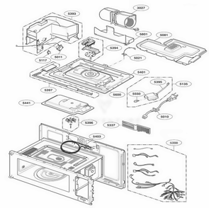 Interior Parts 2 Diagram and Parts List for JVM1490SH ASBEGEU LG Range