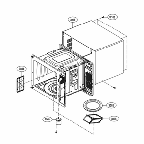 Oven Cavity Parts Diagram and Parts List for LMC2075ST CSSEBBY LG Microwave