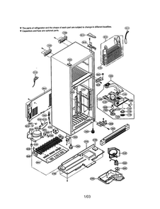 Cabinet Diagram and Parts List for LRTB1821BK  LG Refrigerator