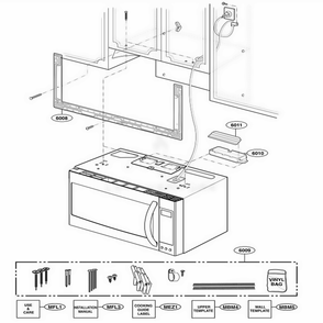 Installation Parts Diagram and Parts List for 88512 AWHESEA LG Range