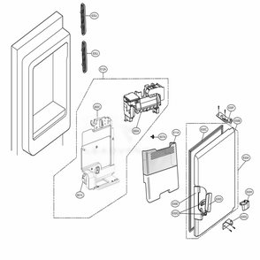 Ice Maker And Ice Bin Parts Diagram and Parts List for 73115 ASTCSE0 LG Refrigerator