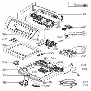 Top Cover Assembly Diagram and Parts List for 35452 ABWEEUS LG Washer Dryer Combo