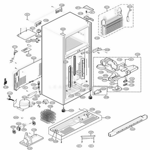 Case Parts Diagram and Parts List for 69372 ASWCSER LG Refrigerator