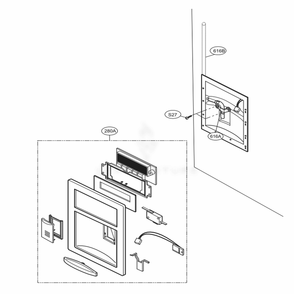 Dispenser Parts Diagram and Parts List for 78344 ABI4SER LG Refrigerator