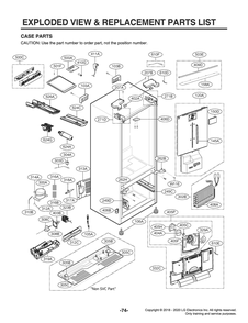 Case Parts Diagram and Parts List for GR-Q278NSNM ASTCNA2 LG Refrigerator