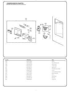 Dispenser Parts Diagram and Parts List for GR-J268LSTM ASTCSE2 LG Refrigerator