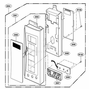 Controller Parts Diagram and Parts List for 64682 AW1ESEA LG Range