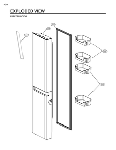 Freezer Door Diagram and Parts List for GM-Q277SLRL APZCNA1 LG Refrigerator