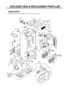 Case Parts Diagram and Parts List for GR-X266DSMM ASTCNA0 LG Refrigerator