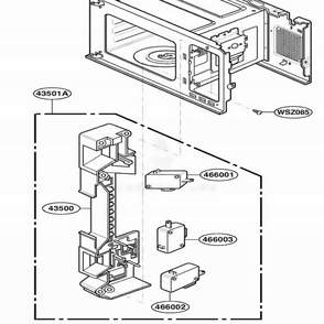 Latch Board Parts Diagram and Parts List for DMW13MB SGEDOM LG Range
