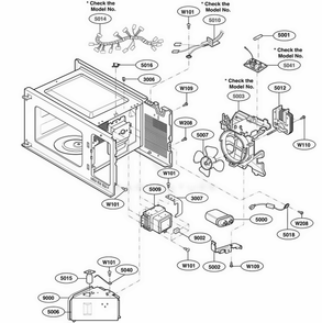 Interior Parts 2 Diagram and Parts List for 62259 KBKESEA LG Wall Oven