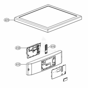 Control Panel And Plate Assembly Diagram and Parts List for GD1329QEW2 ASSEELC LG Dryer