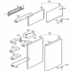 Door Parts Diagram and Parts List for 79014 ABI1SER LG Refrigerator