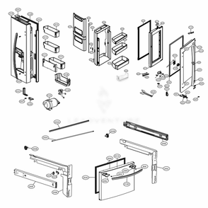 Door Parts Diagram and Parts List for LFXC22596S ASTCNA2 LG Refrigerator