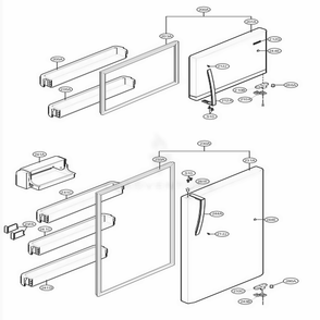 Door Parts Diagram and Parts List for 78033 ASTCSE7 LG Refrigerator