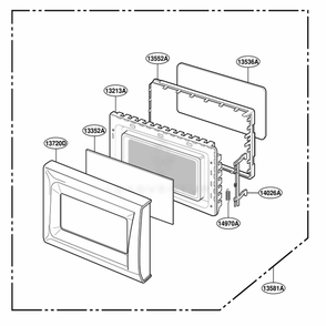 Part Location Diagram of 3581W0A029E LG DOOR ASSEMBLY