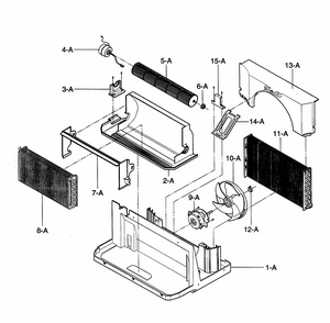 Air Handling Diagram and Parts List for 58073069300  Kenmore Air Conditioner